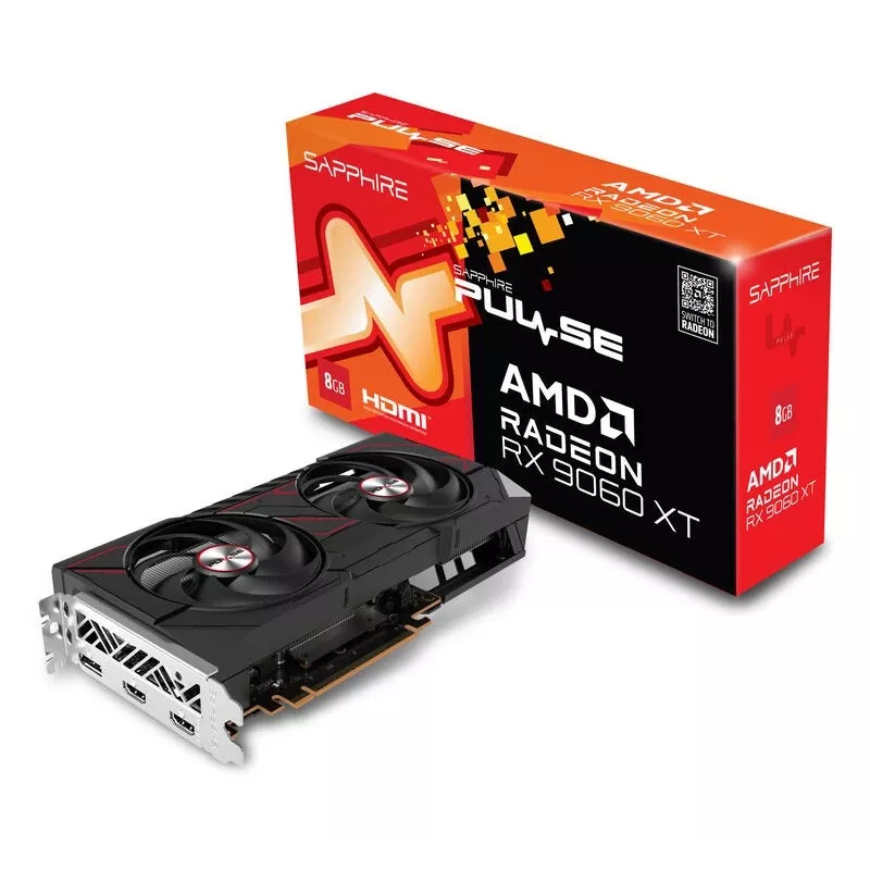 Tarjeta gráfica Sapphire Radeon RX 9060 XT 8GB GDDR6, 128-Bit, PCIe 5.0, 3320 MHz, 2x DP + HDMI