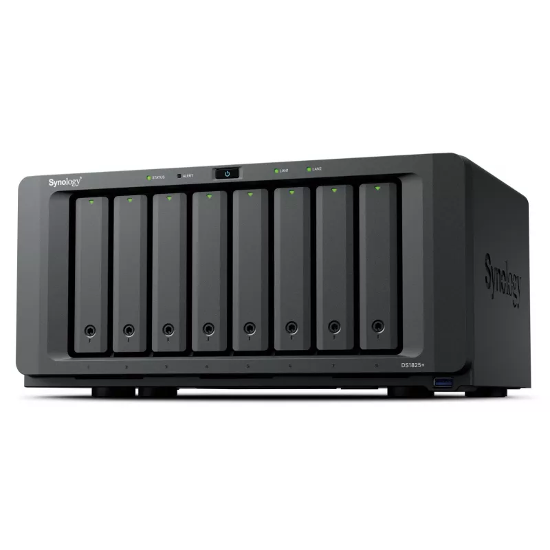 Synology DiskStation DS1825+ Servidor NAS/almacenamiento Ryzen Embedded V1500B 8 GB DDR4 0 TB negro