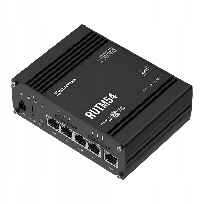 Router 5G TELTONIKA RUTM54 con módem Telit y compatibilidad con doble SIM