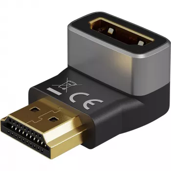 Goobay 72011 Adaptador en ángulo HDMI™ 270° Vertical, 8K @ 60 Hz, dorado, Negro, Plata | Goobay