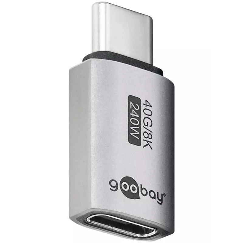 Adaptador USB-C Goobay recto USB4 - conector macho > conector hembra (74447)