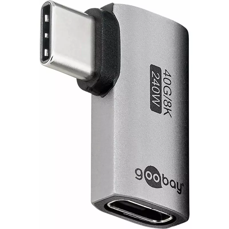 Adaptador USB-C Goobay horizontal 90° USB4 - conector macho > conector hembra (74441)
