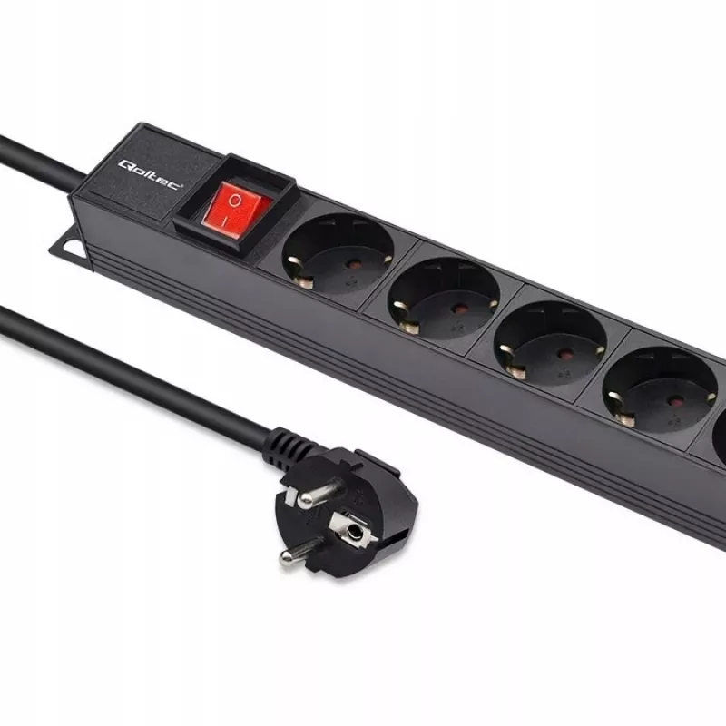 Qoltec regleta PDU de aluminio para RACK | 16A | 16 x Schuko | vertical | 1,8 m