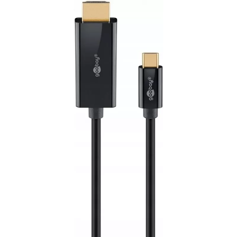 Cable Goobay USB-C a HDMI 4K a 60 Hz 1 m negro - conector macho> HDMI (75696)