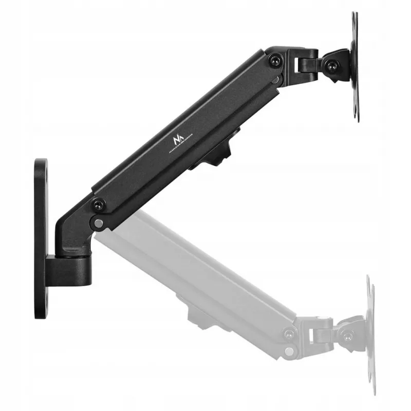 Maclean MC-458 soporte de pared para monitor, muelle de gas, altura regulable, 17-27 pulgadas, hasta 7 kg, VESA 75x75/100x100, negro