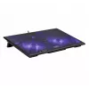 Base refrigeradora MS D10 5 con iluminación LED negra, doble puerto USB
