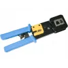 Alicate de crimpado Alantec NI040 para conectores RJ-45, estructura de acero, mangos de plástico, negro/azul