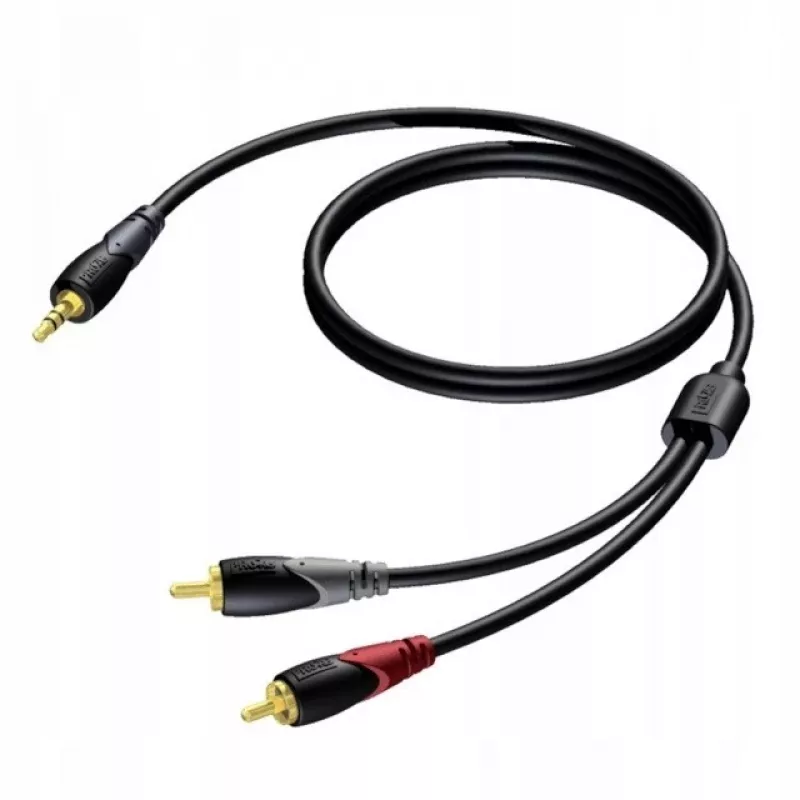 Cable de audio conector jack estéreo de 3,5 mm a 2x conector RCA/Cinch Procab 1KPCL049 5 m