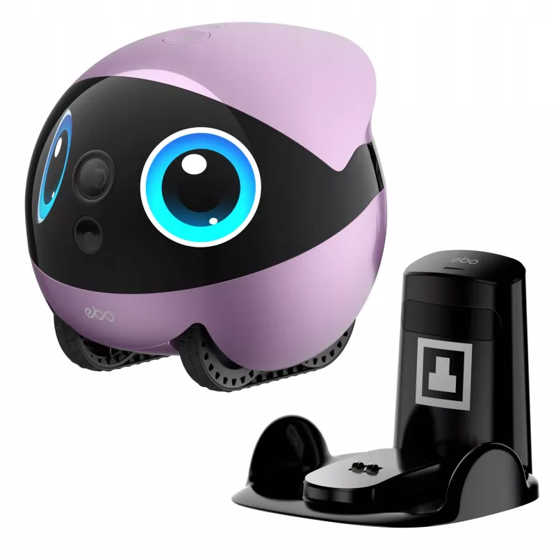 EnaBot Ebo Air 2 Plus robot móvil de vigilancia doméstica con cámara IA lila
