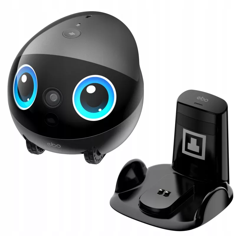 EnaBot Ebo Air 2 Plus robot móvil de vigilancia doméstica con cámara IA, gris