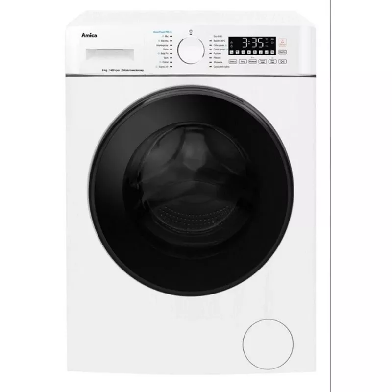 Lavadora Amica capacidad 8 kg, clase energética A, 1400 rpm, 16 programas, blanco