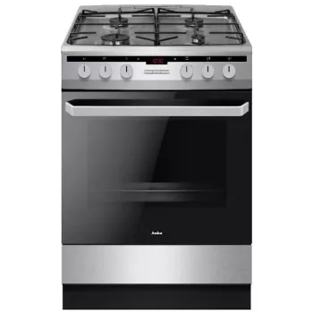 Cocina AMICA 618GES2.33HZpTaF(Xx) 58465 — Eléctrica-gas, 4 quemadores, Acero inoxidable, Clase energética A