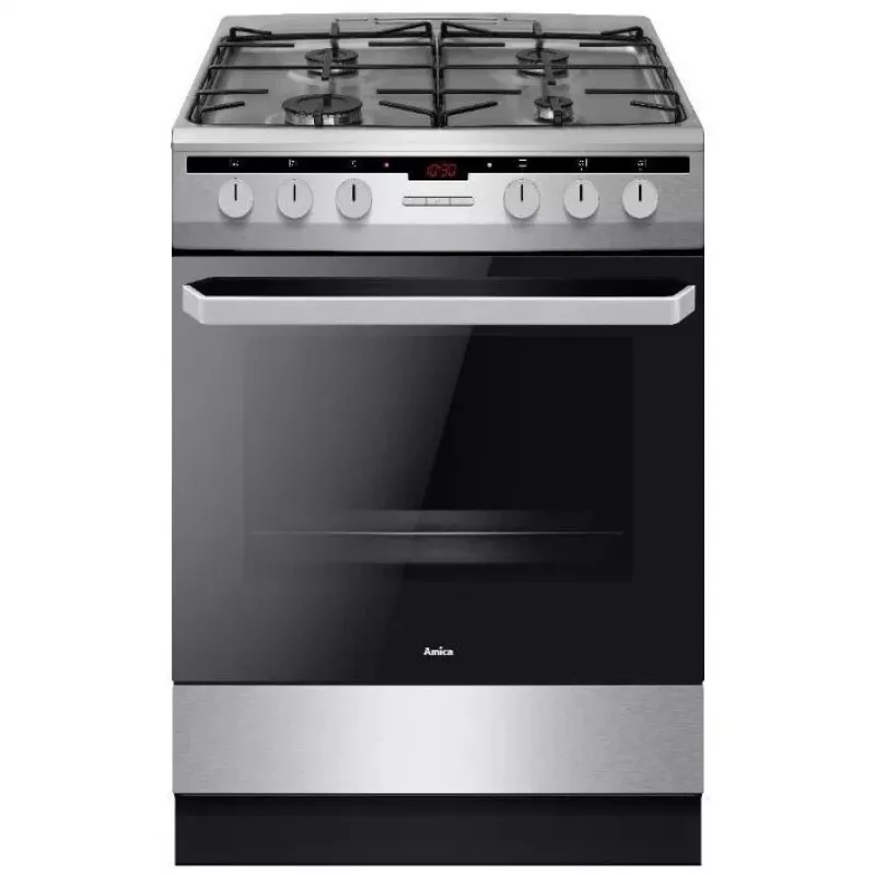 Cocina AMICA 618GES2.33HZpTaF(Xx) 58465 — Eléctrica-gas, 4 quemadores, Acero inoxidable, Clase energética A