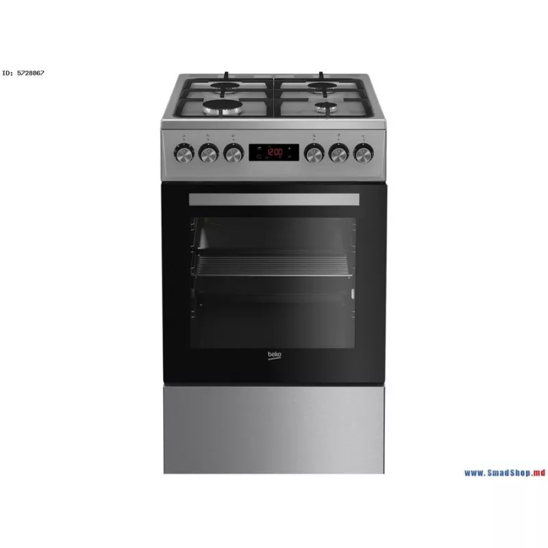 Cocina de gas y eléctrica BEKO FSM52330DX 5 quemadores 60 cm, clase de eficiencia energética A