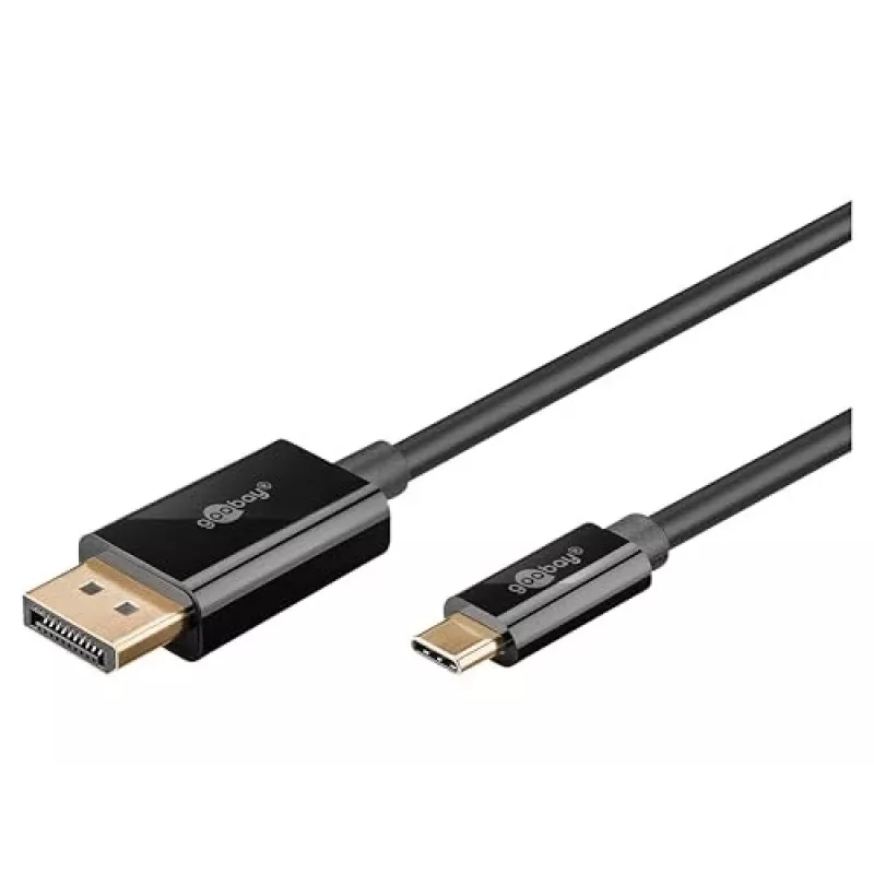 Goobay 75705 cable de USB-C a DisplayPort, 4K 60 Hz, 2 m, 21,6 Gbit/s, negro
