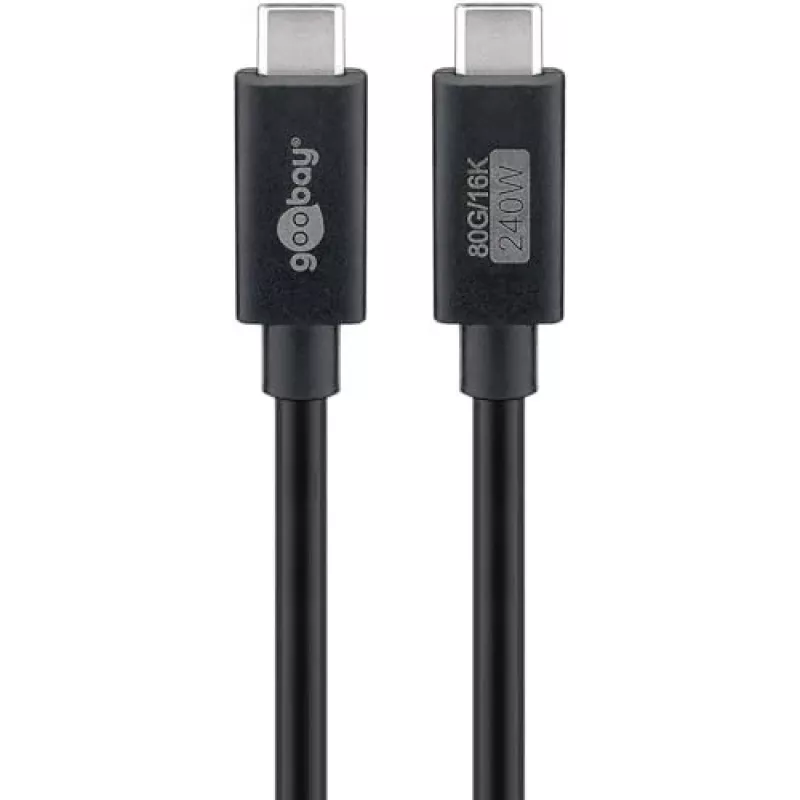 Cable USB-C WENTRONIC USB4 Gen4 1.2m — compatible con 16k@60Hz y 4K@120Hz