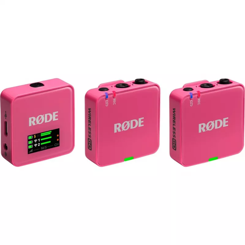 Micrófono inalámbrico RODE Wireless GO III Rosa — compacto sistema transmisor y receptor de dos canales