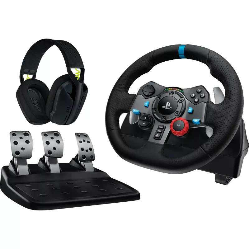 LOGITECH G29 EU + G435 Mando gaming negro aluminio negro USB volante + pedales + auriculares PC