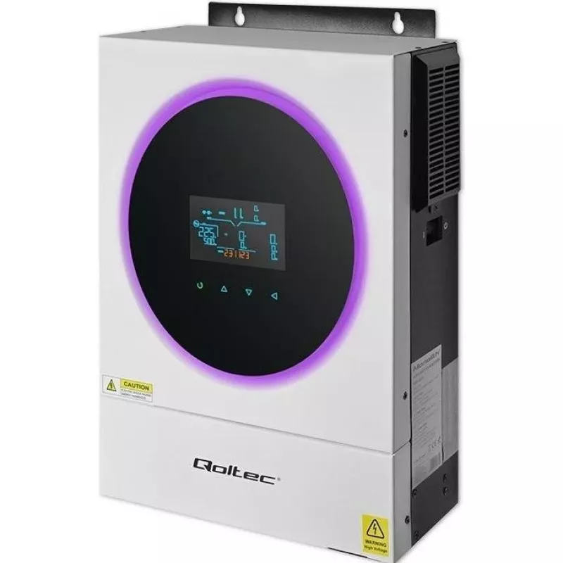 Qoltec, Convertidor de tensión, Inversor solar híbrido Off-Grid 4kVA 4kW 120A MPPT LCD Wi-Fi BMS Senoidal