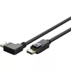 Cable DisplayPort macho 90° > DisplayPort macho, 8K / 144Hz (Negro, 2 metros, 1 macho 90° en ángulo lateral, 54 Gbit/s, DisplayPort 2.0 / 2.1)