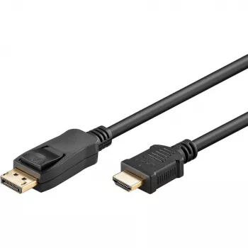 Goobay 3m, Cable Adaptador DisplayPort a HDMI™ 1.4, 4K@30Hz, Contactos Dorados