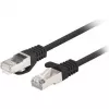 Latiguillo de red Lanberg Cat.6 F/UTP 0,5 m negro probado Fluke pack de 10 (F/UTP, CAT6, 0,50 m), cable de red