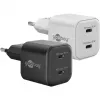 Cargador dual rápido USB-C Nano, PD, GaN, 35 vatios (blanco, 2x USB-C, Power Delivery 3.0)