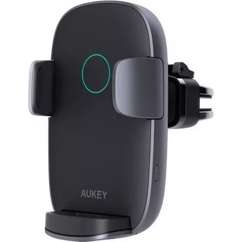 Soporte de carga inalámbrica para coche Aukey HD-C52 — soporte para coche compatible con Qi con ángulo ajustable y función de carga inalámbrica