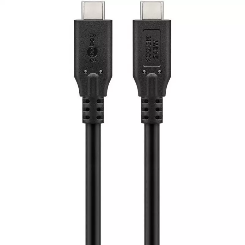 Cable USB-C Goobay, USB4, 240 W, 40 Gbit/s, Power Delivery, 0,5 m (0,50 m, USB 4.0, 240 W), cable USB