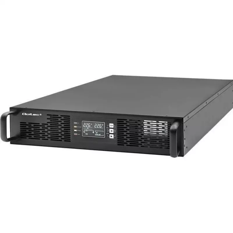 SAI Qoltec AWARYJNY DO RACK 3KVA 3000W factor de potencia 1.0 LCD EPO USB online (3VA, 3000W, SAI online de doble conversión), SAI