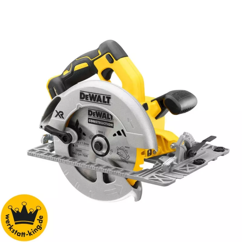 Sierra circular DeWALT DCS572NT — 18 V Li‑Ion, sin escobillas, hoja de sierra de 184 mm, profundidad de corte 58 mm (90°), inclinación 57°