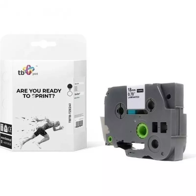 TB Print TBTB-TZE241 cinta de etiquetas para Brother, 18 mm x 8 m, 1 ud.