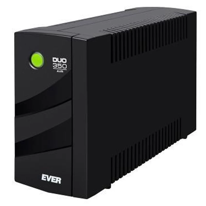 Sistema de alimentación ininterrumpida EVER DUO 350 AVR, SAI torre line-interactive, 0,35 kVA (245 W), 2 salidas C13, batería VRLA de 12 V 5 Ah