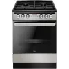 Cocina eléctrica-gas AMICA 58468 con 4 quemadores, Acero inoxidable, Clase energética A
