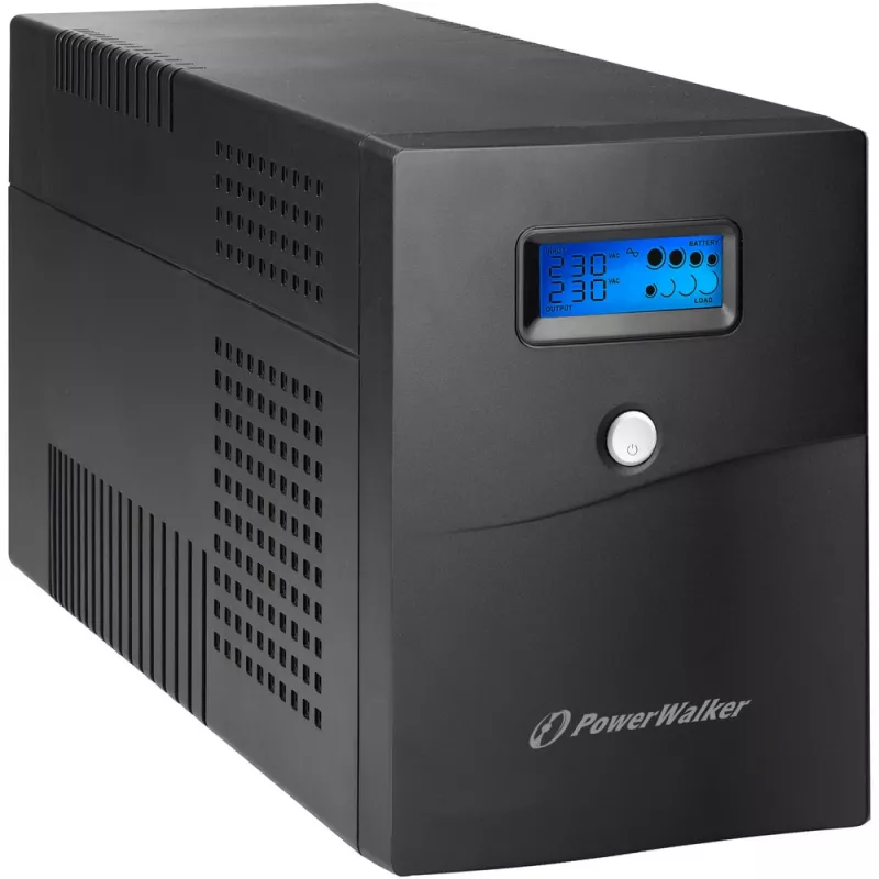 Sistema de alimentación ininterrumpida PowerWalker VI 3000 SCL — SAI Line-Interactive 3 kVA / 1800 W, 230 V, batería 9 Ah, LCD, torre, negro