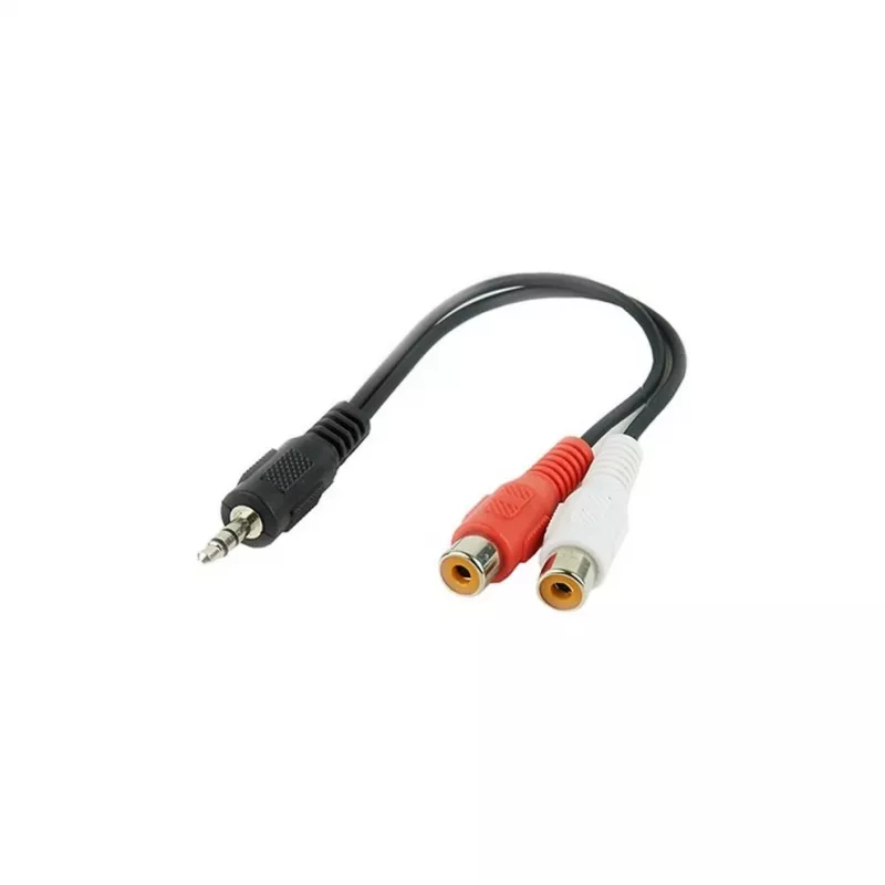 Cable jack de audio (3,5 mm) a 2 RCA GEMBIRD CCA-406 20 cm negro