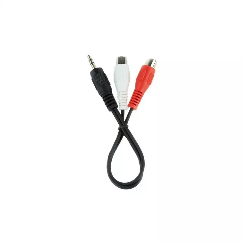 Cable jack de audio (3,5 mm) a 2 RCA GEMBIRD CCA-406 20 cm negro
