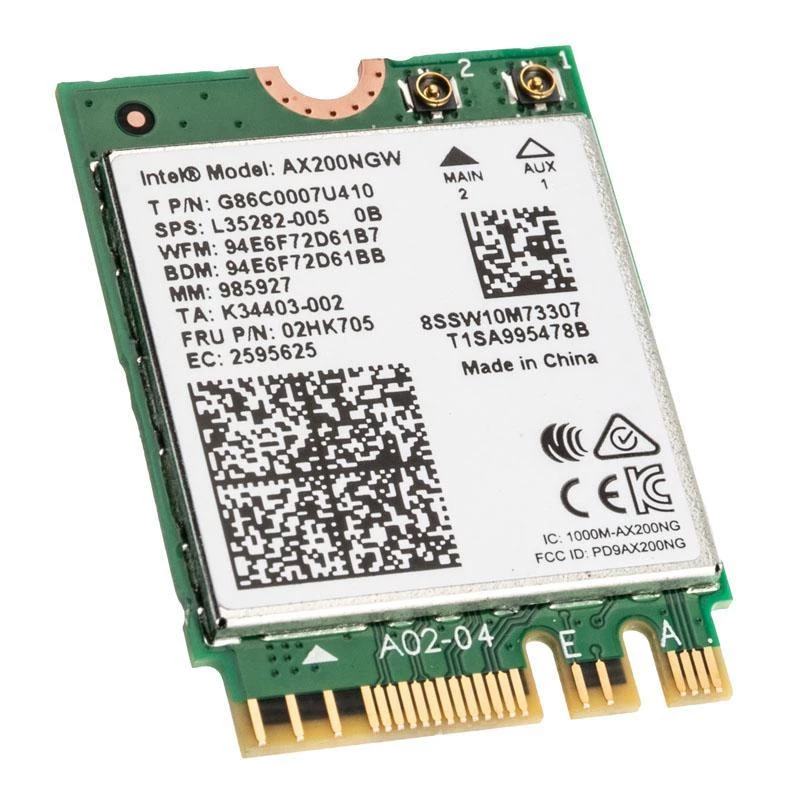 Adaptador Wi-Fi 6 Intel AX200.NGWG.NV PCIe 2400 MBit/s Red-WLAN