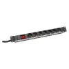 Regleta de enchufes de aluminio Digitus con interruptor. 7 tomas de seguridad. Cable de 2 m