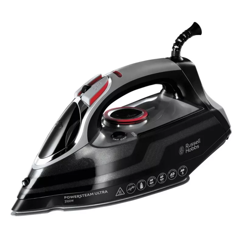 Russell Hobbs 20630-56 plancha planchado en seco y con vapor suela cerámica 3100 W negra, gris