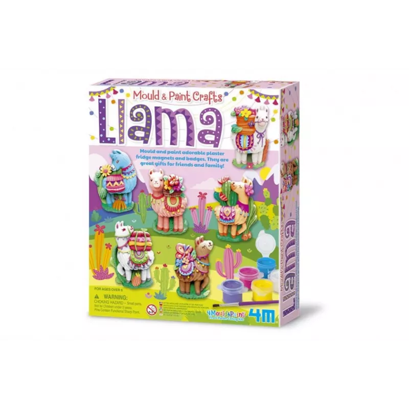 Set educativo de moldeado en yeso 4M Lama 4754 – moldes y materiales para crear figuras de llama