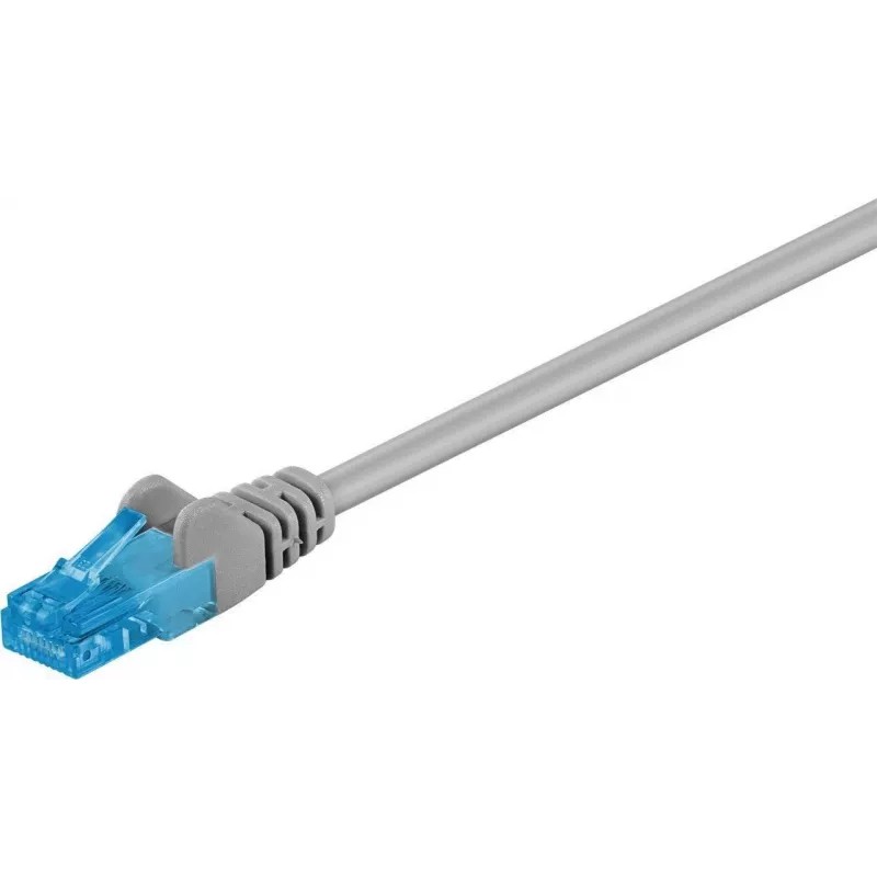 Wentronic Goobay - Cable de parcheo - RJ-45 (M) a RJ-45 (M) - 5 m - UTP - CAT 6a - libre de halógenos, con alivio de tracción, hilo flexible - gris (55423)