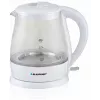Hervidor eléctrico BLAUPUNKT 1 L 1630 W blanco — cuerpo de cristal, base 360°, apertura por botón
