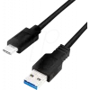 Logilink - Cable USB - USB Type A (H) a USB-C (M) - USB 3.2 Gen 1 - 3 A - 1 m - Negro (CU0168)