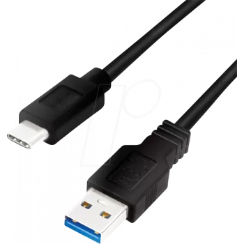 Logilink - Cable USB - USB Type A (H) a USB-C (M) - USB 3.2 Gen 1 - 3 A - 1 m - Negro (CU0168)