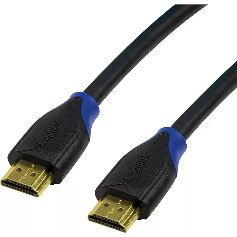 LogiLink CH0062 cable HDMI 2.0 High Speed con Ethernet, 4K/60Hz Ultra HD, 3D, conectores chapados en oro, 2 m, negro