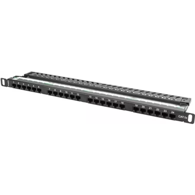Lanberg PPU5-0024-B - RJ-45 - Cat5, Cat5e - Negro - Metal - Montaje en rack - 0,5HE (PPU5-0024-B)