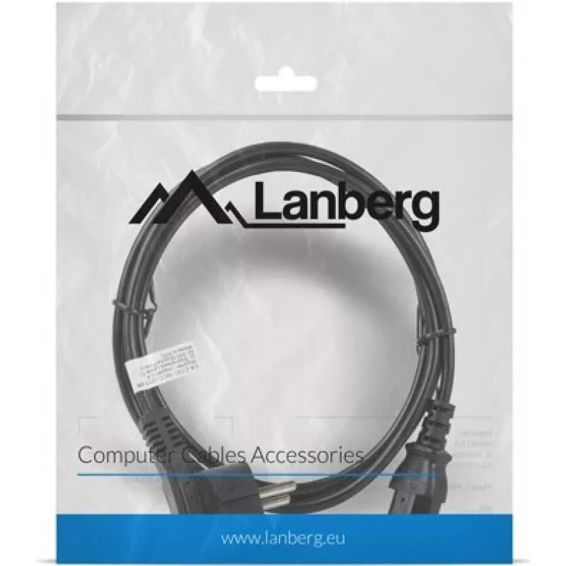Cable de alimentación Lanberg CA-C13C-10CC-0018-BK negro 1,8 m conector hembra C13 CEE7/7 (CA-C13C-10CC-0018-BK)