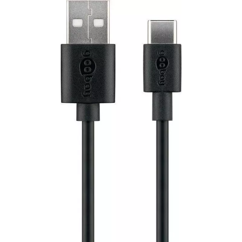 Goobay | Cable de carga y sincronización USB-C (USB-A > USB-C) | 59124 | Conector macho USB-C | Conector USB 2.0 (Type-A)