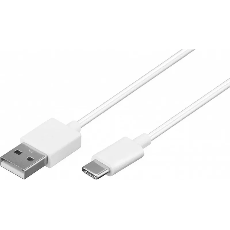 Wentronic 59130 Cable USB de 2 m USB A a USB C conector macho conector macho blanco (59130)